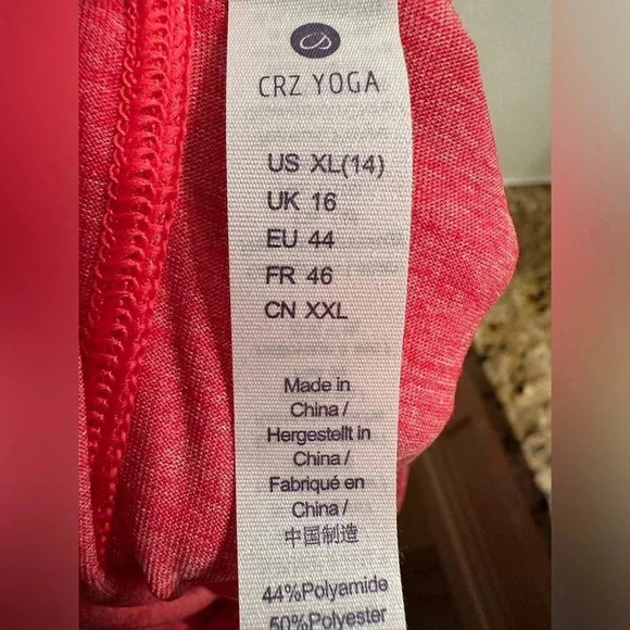 CRZ Yoga red lightweight multi strap tank NWOT - Picture 4 of 5